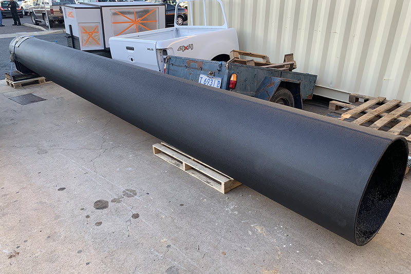 Portective coating on industrial pipe at Kelmscott LINE-X.
